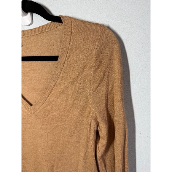 A New Day Womens Cozy Knit Sweater Small Camel Brown V-Neck Minimalist Relaxed - Picture 5 of 10